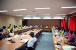บรรยากาศการดำเนินงานโครงการ มศว ร่วมใจลดใช้ถุงพลาสติกและงดใช้กล่องโฟม (SWU Zero waste)